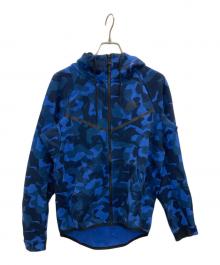 NIKE（ナイキ）の古着「TECH FLEECE AOP WIND RUNNER HOODIE」｜ブルー