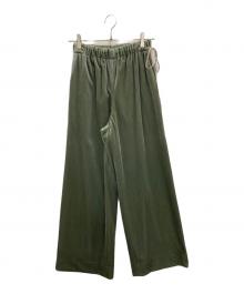 BALLSEY（ボールジィ）の古着「マットベロア イージーストレートパンツ」｜グリーン