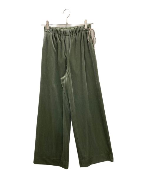 BALLSEY（ボールジィ）BALLSEY (ボールジィ) マットベロア イージーストレートパンツ グリーン サイズ:SIZE 34の古着・服飾アイテム
