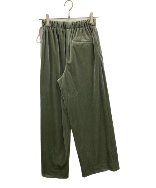 BALLSEY（ボールジィ）BALLSEY (ボールジィ) マットベロア イージーストレートパンツ グリーン サイズ:SIZE 34の古着・服飾アイテム