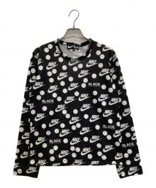 NIKE×BLACK COMME des GARCONS（ナイキ×ブラックコムデギャルソン）の古着「ロゴ ドットプリント ロングスリーブ Tシャツ」｜ブラック