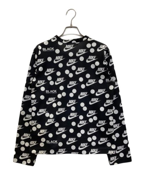 NIKE（ナイキ）NIKE (ナイキ) BLACK COMME des GARCONS (ブラックコムデギャルソン) ロゴ ドットプリント ロングスリーブ Tシャツ ブラック サイズ:Sの古着・服飾アイテム