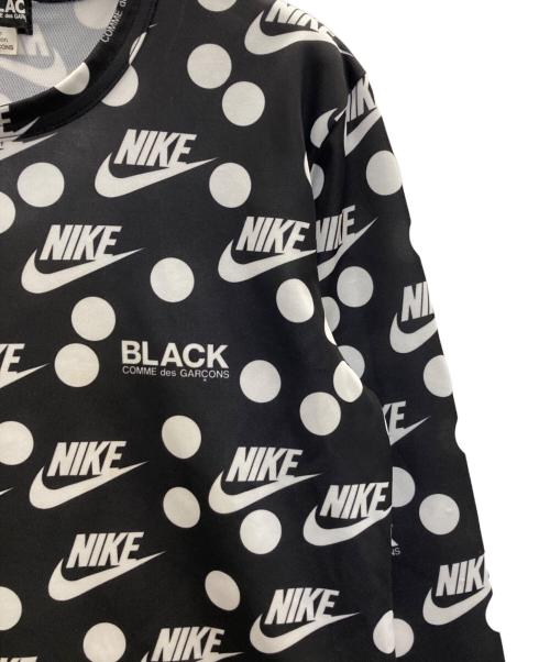 NIKE（ナイキ）NIKE (ナイキ) BLACK COMME des GARCONS (ブラックコムデギャルソン) ロゴ ドットプリント ロングスリーブ Tシャツ ブラック サイズ:Sの古着・服飾アイテム