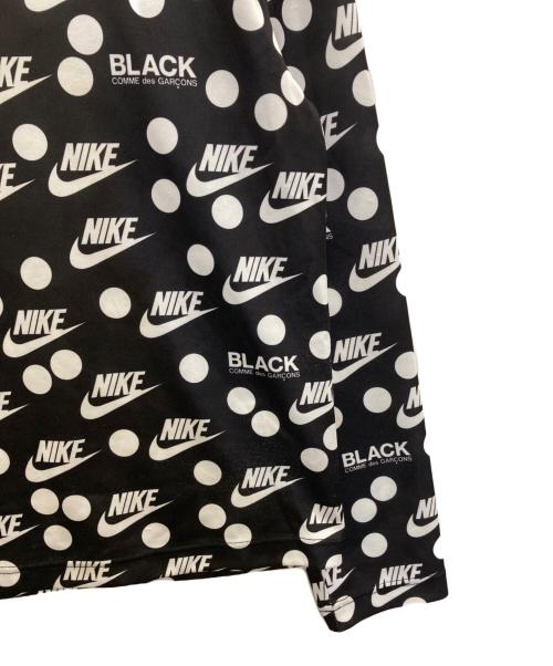 NIKE（ナイキ）NIKE (ナイキ) BLACK COMME des GARCONS (ブラックコムデギャルソン) ロゴ ドットプリント ロングスリーブ Tシャツ ブラック サイズ:Sの古着・服飾アイテム