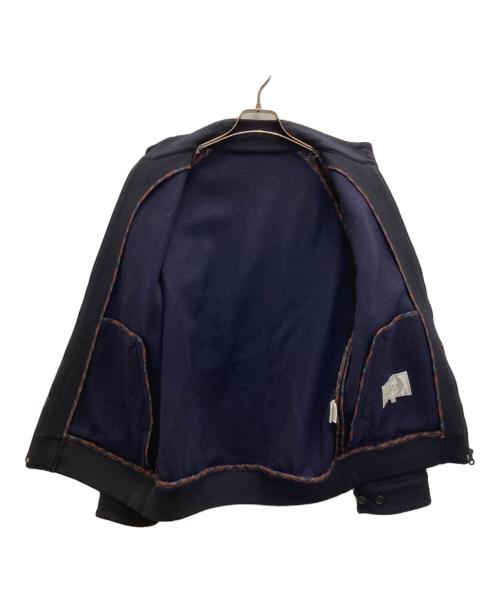 PAPAS PLUS（パパスプラス）PAPAS PLUS (パパスプラス) ワッペンロゴウールブルゾン ネイビー サイズ:Ｍの古着・服飾アイテム