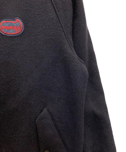 PAPAS PLUS（パパスプラス）PAPAS PLUS (パパスプラス) ワッペンロゴウールブルゾン ネイビー サイズ:Ｍの古着・服飾アイテム