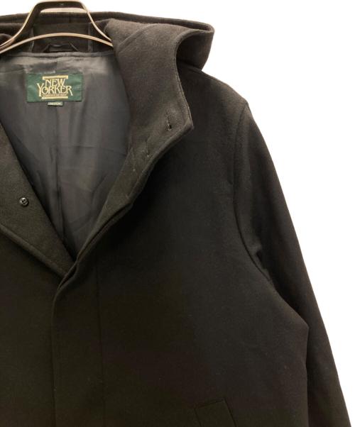NEWYORKER（ニューヨーカー）NEWYORKER (ニューヨーカー) カシミヤウールフーデッドコート ブラック サイズ:Mの古着・服飾アイテム