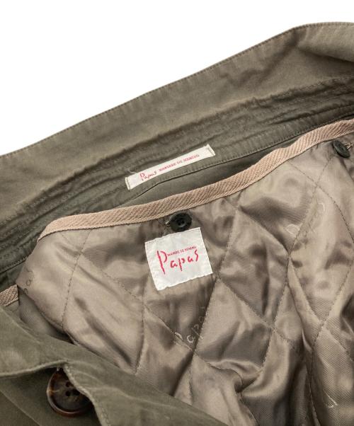PAPAS（パパス）PAPAS (パパス) ライナー付きトレンチコート オリーブ サイズ:Ｌの古着・服飾アイテム