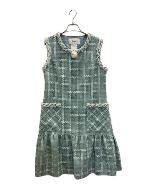 Rene（ルネ）Rene (ルネ) ノースリーブツイードワンピース ミントグリーン サイズ:38の古着・服飾アイテム