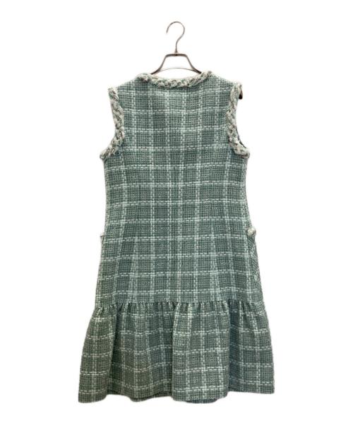 Rene（ルネ）Rene (ルネ) ノースリーブツイードワンピース ミントグリーン サイズ:38の古着・服飾アイテム