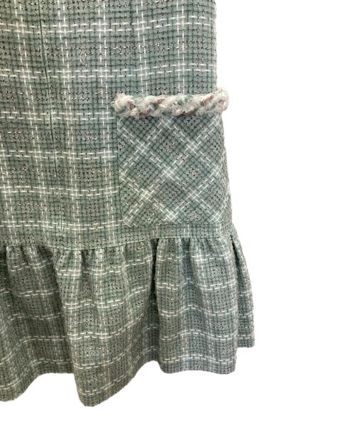 Rene（ルネ）Rene (ルネ) ノースリーブツイードワンピース ミントグリーン サイズ:38の古着・服飾アイテム