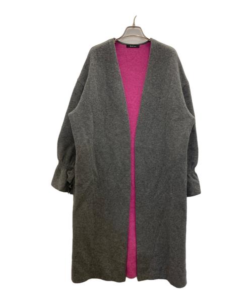 Rene basic（ルネベーシック）Rene basic (ルネベーシック) ロングカーディガン グレー×ピンク サイズ:FREEの古着・服飾アイテム