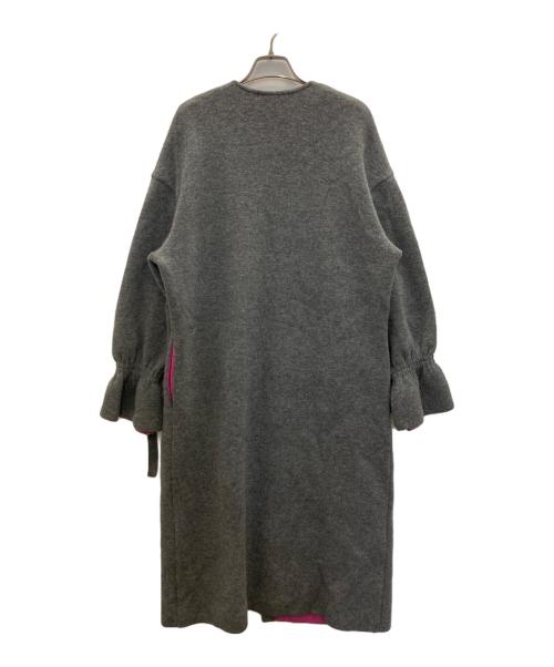 Rene basic（ルネベーシック）Rene basic (ルネベーシック) ロングカーディガン グレー×ピンク サイズ:FREEの古着・服飾アイテム