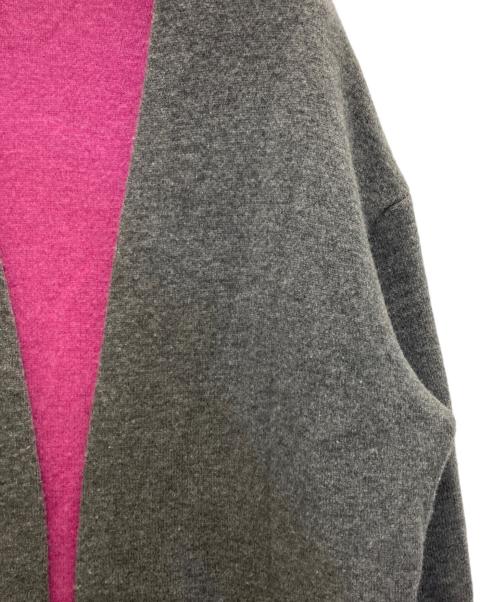Rene basic（ルネベーシック）Rene basic (ルネベーシック) ロングカーディガン グレー×ピンク サイズ:FREEの古着・服飾アイテム