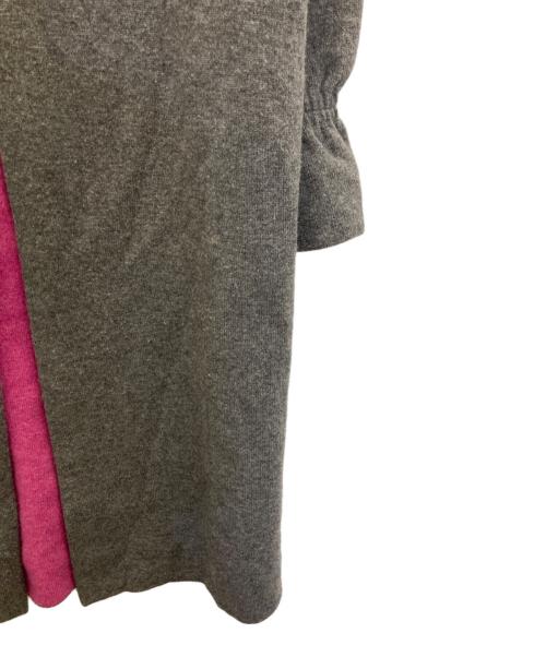 Rene basic（ルネベーシック）Rene basic (ルネベーシック) ロングカーディガン グレー×ピンク サイズ:FREEの古着・服飾アイテム