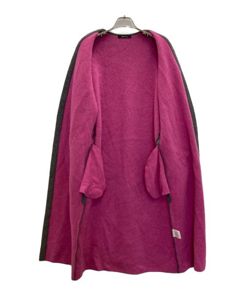 Rene basic（ルネベーシック）Rene basic (ルネベーシック) ロングカーディガン グレー×ピンク サイズ:FREEの古着・服飾アイテム