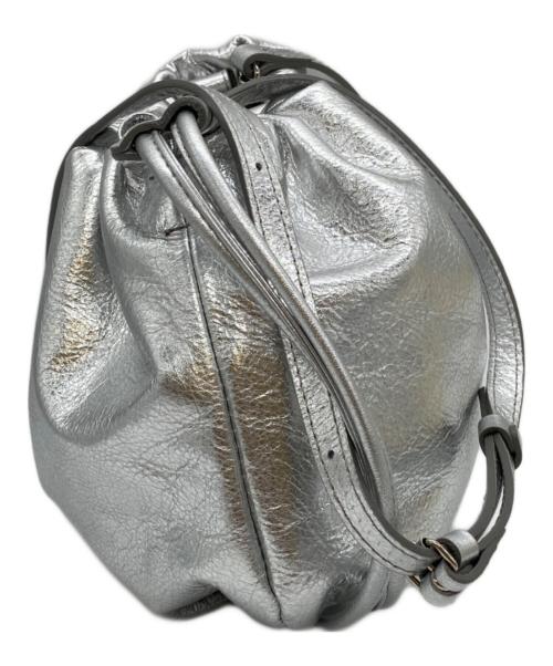 russet（ラシット）russet (ラシット) レザー巾着4WAYショルダーバッグ シルバーの古着・服飾アイテム
