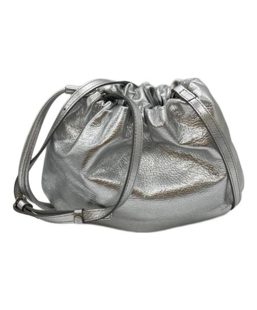 russet（ラシット）russet (ラシット) レザー巾着4WAYショルダーバッグ シルバーの古着・服飾アイテム