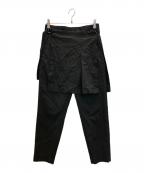GROUND Yグラウンドワイ）の古着「スカート付きスリムパンツ」｜ブラック