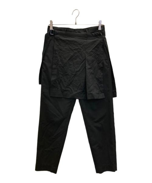 GROUND Y（グラウンドワイ）GROUND Y (グラウンドワイ) スカート付きスリムパンツ ブラック サイズ:1の古着・服飾アイテム