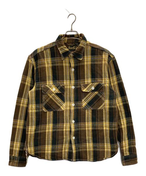 EIGHT G（エイトジー）EIGHT G (エイトジー) コットンネルシャツ ブラウン サイズ:XLの古着・服飾アイテム