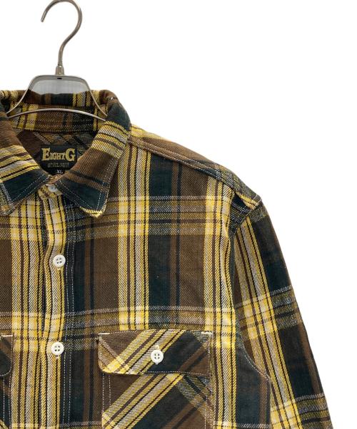 EIGHT G（エイトジー）EIGHT G (エイトジー) コットンネルシャツ ブラウン サイズ:XLの古着・服飾アイテム