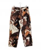 OBEYオベイ）の古着「CLASSIC BAGGY HORSE PRINTED DENIM」｜ブラウン