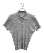 PLEATS PLEASEプリーツプリーズ）の古着「ポロシャツ」｜ブルー