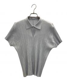 PLEATS PLEASE（プリーツプリーズ）の古着「ポロシャツ」｜ブルー