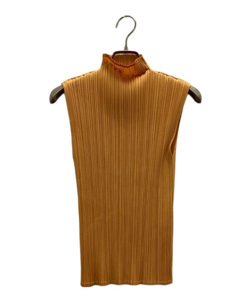 PLEATS PLEASE（プリーツプリーズ）PLEATS PLEASE (プリーツプリーズ) ベーシックハイネックノースリーブ イエロー サイズ:3の古着・服飾アイテム