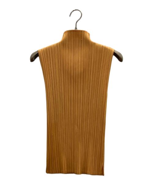 PLEATS PLEASE（プリーツプリーズ）PLEATS PLEASE (プリーツプリーズ) ベーシックハイネックノースリーブ イエロー サイズ:3の古着・服飾アイテム