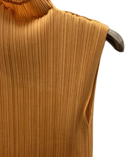 PLEATS PLEASE（プリーツプリーズ）PLEATS PLEASE (プリーツプリーズ) ベーシックハイネックノースリーブ イエロー サイズ:3の古着・服飾アイテム