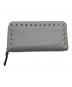 VALENTINO (ヴァレンティノ) ロックスタッズ ラウンドファスナー 長財布 グレー：7000円
