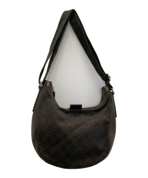 GUCCI（グッチ）GUCCI (グッチ) GG ホーボーショルダーバッグ ブラックの古着・服飾アイテム