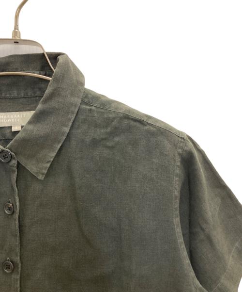 MARGARET HOWELL（マーガレットハウエル）MARGARET HOWELL (マーガレットハウエル) S/S LINEN SHIRTS カーキ サイズ:Ｍの古着・服飾アイテム