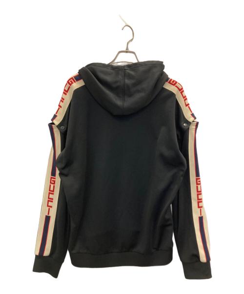 GUCCI（グッチ）GUCCI (グッチ) テクニカルジャージー アームチェンジ パーカー ブラック サイズ:Lの古着・服飾アイテム