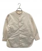 MACPHEEマカフィー）の古着「ポリエステルコットン バンドカラーシャツ」｜アイボリー