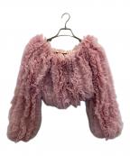 eimy istoireエイミーイストワール）の古着「ボリュームチュールオフショルトップス」｜ピンク