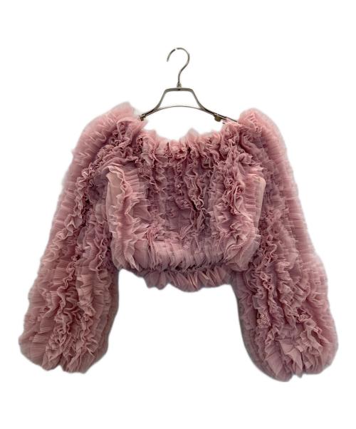 eimy istoire（エイミーイストワール）eimy istoire (エイミーイストワール) ボリュームチュールオフショルトップス ピンク サイズ:SIZE FREEの古着・服飾アイテム