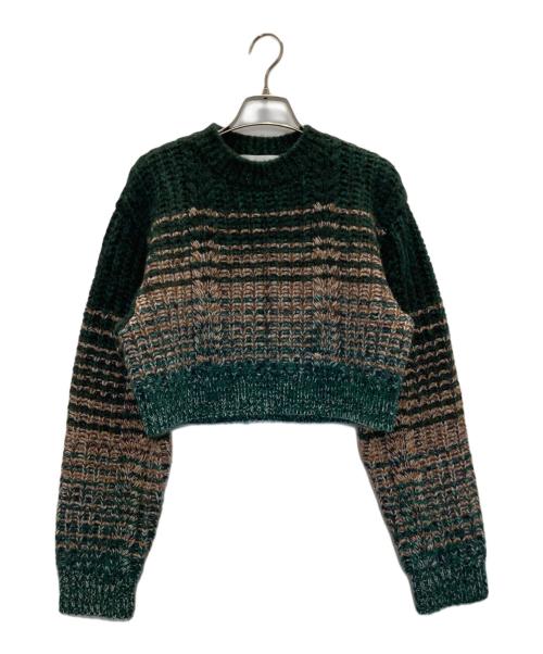 MURRAL（ミューラル）MURRAL (ミューラル) Gradation knit short sweater グリーン サイズ:SIZE FREEの古着・服飾アイテム