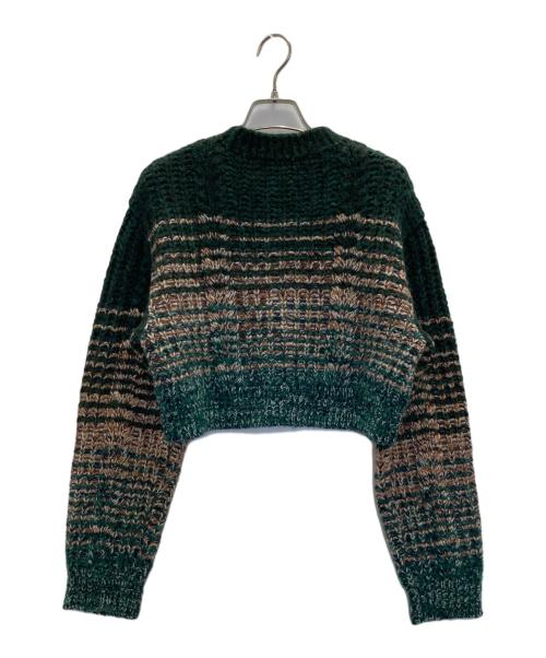 MURRAL（ミューラル）MURRAL (ミューラル) Gradation knit short sweater グリーン サイズ:SIZE FREEの古着・服飾アイテム