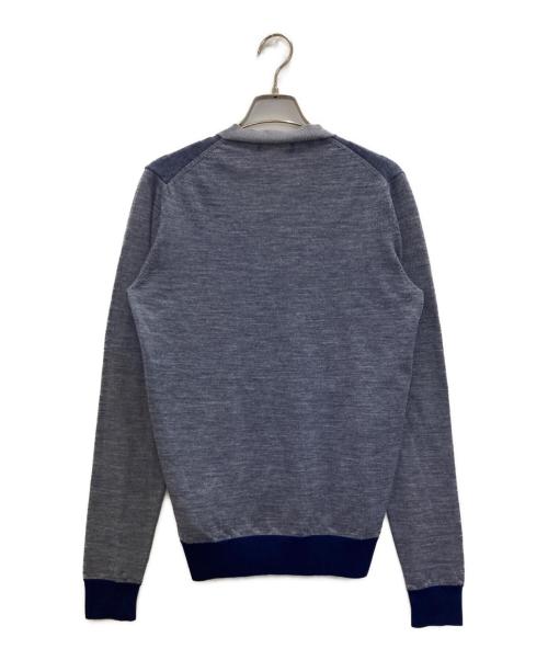 COMME des GARCONS SHIRT（コムデギャルソンシャツ）COMME des GARCONS SHIRT (コムデギャルソンシャツ) 切替Vネックニット ブルー サイズ:Sの古着・服飾アイテム