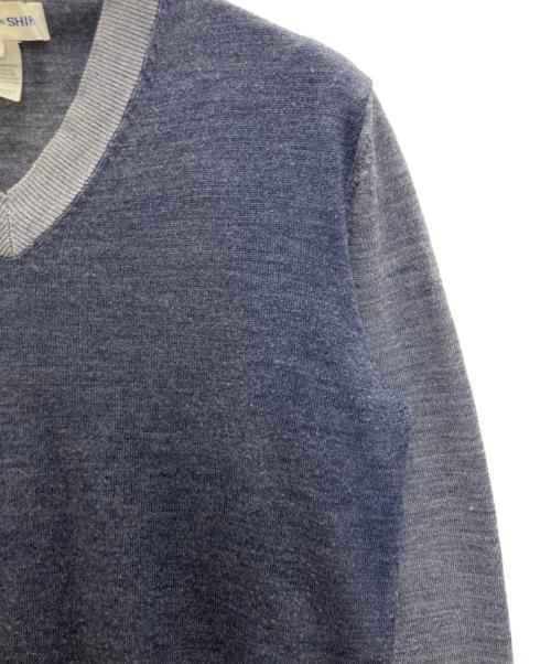 COMME des GARCONS SHIRT（コムデギャルソンシャツ）COMME des GARCONS SHIRT (コムデギャルソンシャツ) 切替Vネックニット ブルー サイズ:Sの古着・服飾アイテム