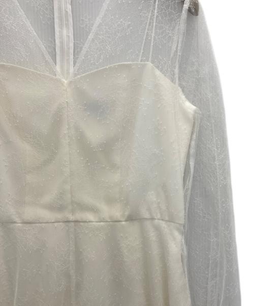 Kaene（カエン）Kaene (カエン) レース×シフォンドレス ホワイト サイズ:Sの古着・服飾アイテム