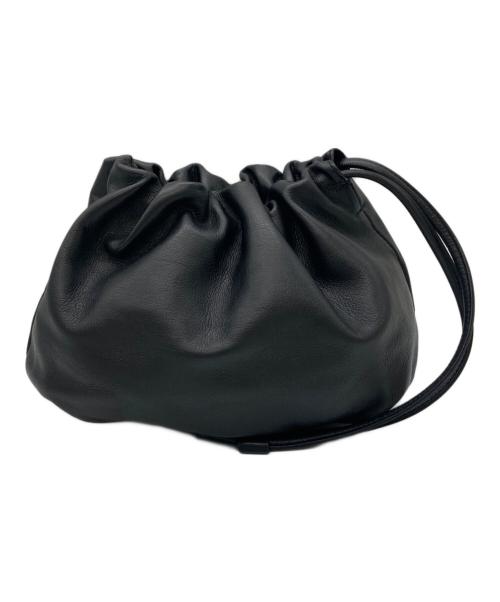 russet（ラシット）russet (ラシット) 巾着レザーバッグ ブラックの古着・服飾アイテム