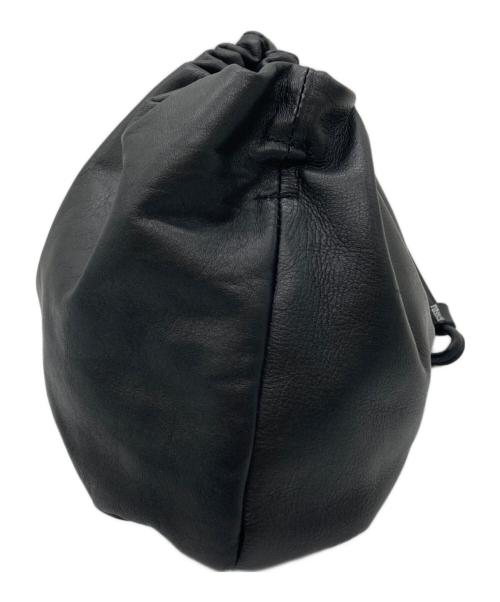 russet（ラシット）russet (ラシット) 巾着レザーバッグ ブラックの古着・服飾アイテム