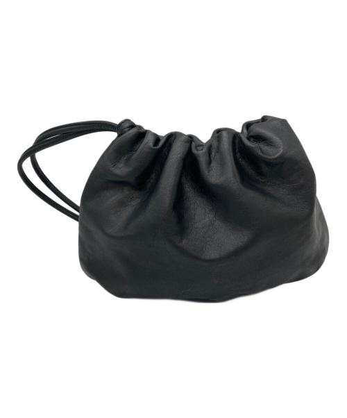russet（ラシット）russet (ラシット) 巾着レザーバッグ ブラックの古着・服飾アイテム