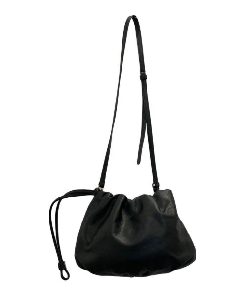 russet（ラシット）russet (ラシット) 巾着レザーバッグ ブラックの古着・服飾アイテム