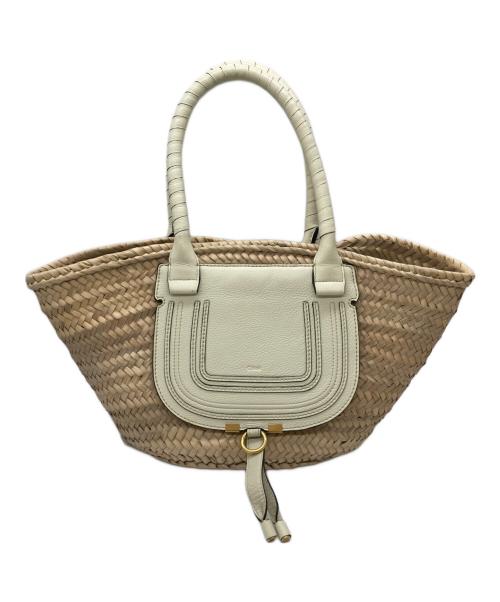 Chloe（クロエ）Chloe (クロエ) MARCIE カゴバッグ ベージュ×ホワイトの古着・服飾アイテム