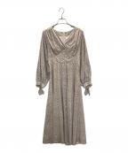 ）の古着「レーヨンポルカドットロングドレス」｜アイボリー